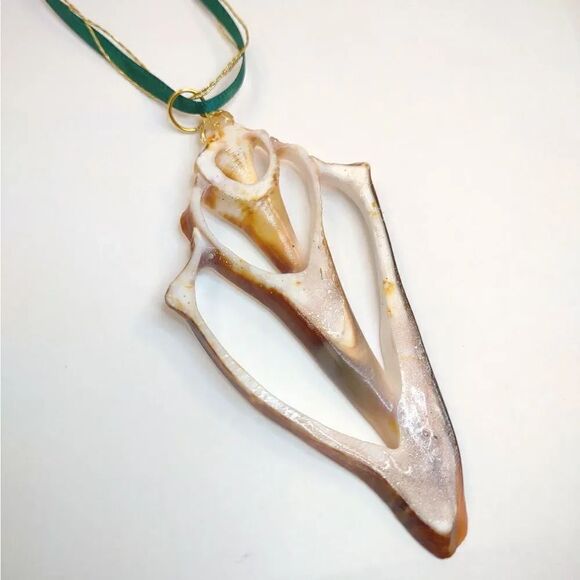 Seashell Conch Slice Glitter Sealed Gift Tag Handmade - Picture 2 of 12